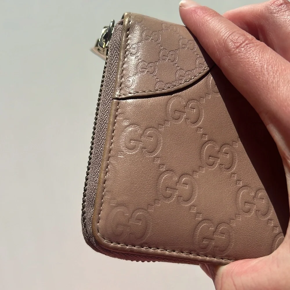 Authentic Gucci Guccissima Large Blush Pink Nude Zip Around Continental Wallet - Picture 6 of 17